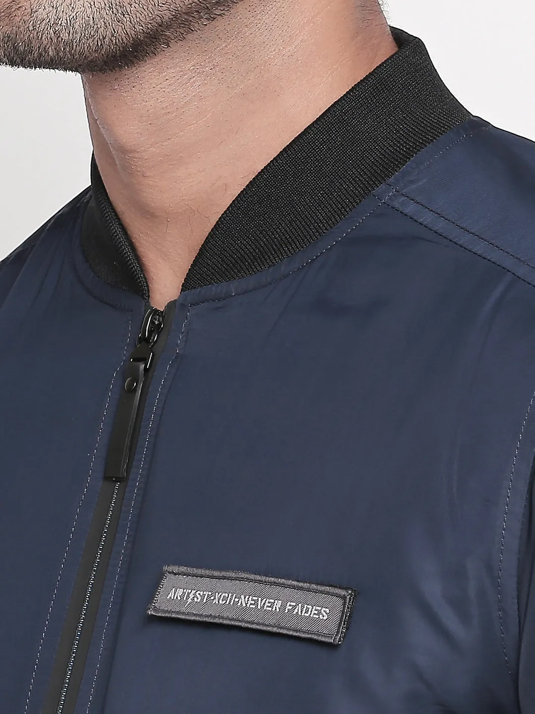 Spykar Blue Polyester Regular Fit Jacket For Men