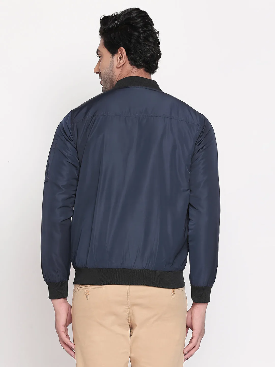 Spykar Blue Polyester Regular Fit Jacket For Men