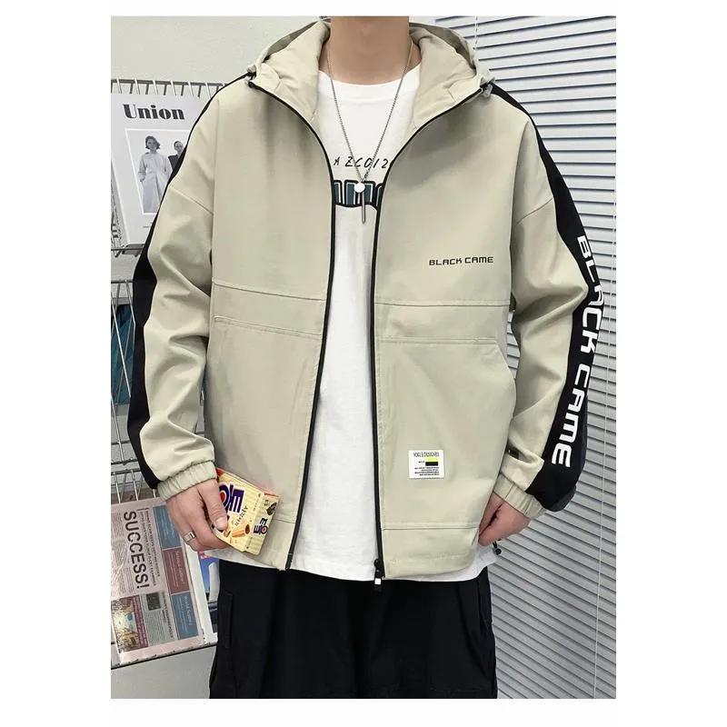 Stand-Up Collar Loose Fit Hooded Jacket