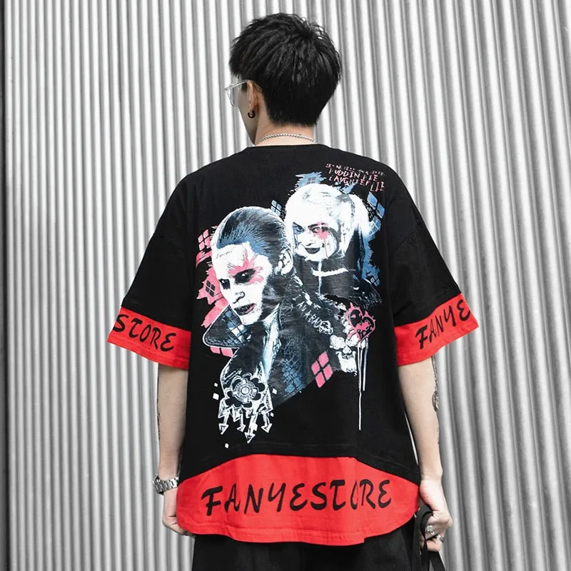 Suicide Squad Harley & Joker Hip Hop Streetwear Loose Tees