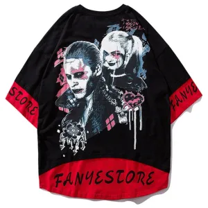 Suicide Squad Harley & Joker Hip Hop Streetwear Loose Tees