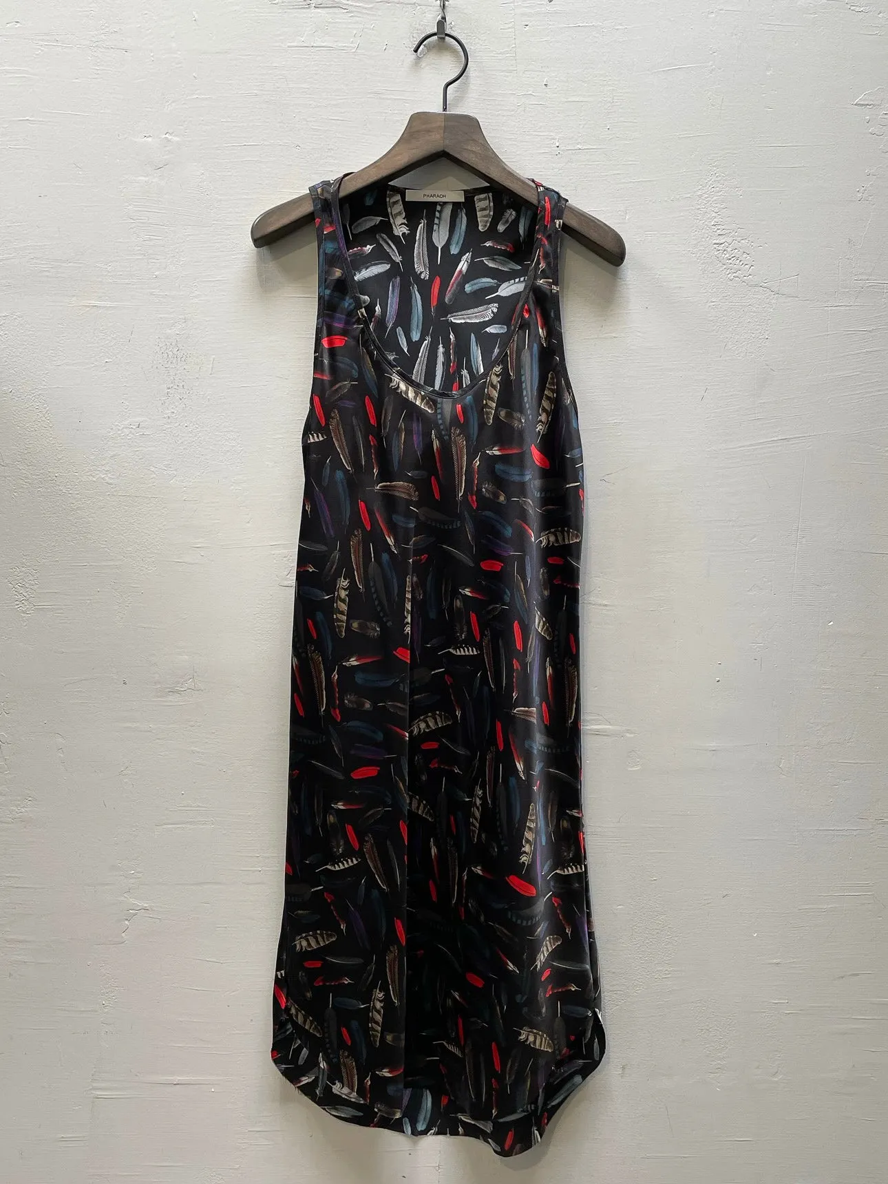 Tabitha Dress in Silk - Black Feather *Final Sale*