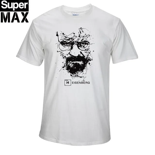 top quality COTTON short sleeve print casual men heisenberg breaking bad print T shirt T01