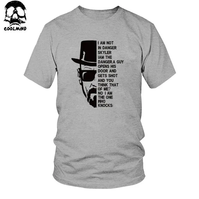 top quality COTTON short sleeve print casual men heisenberg breaking bad print T shirt T01