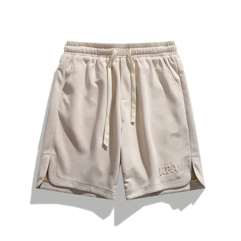 Versatile Suede-Like Drawstring Waist Loose Fit Shorts