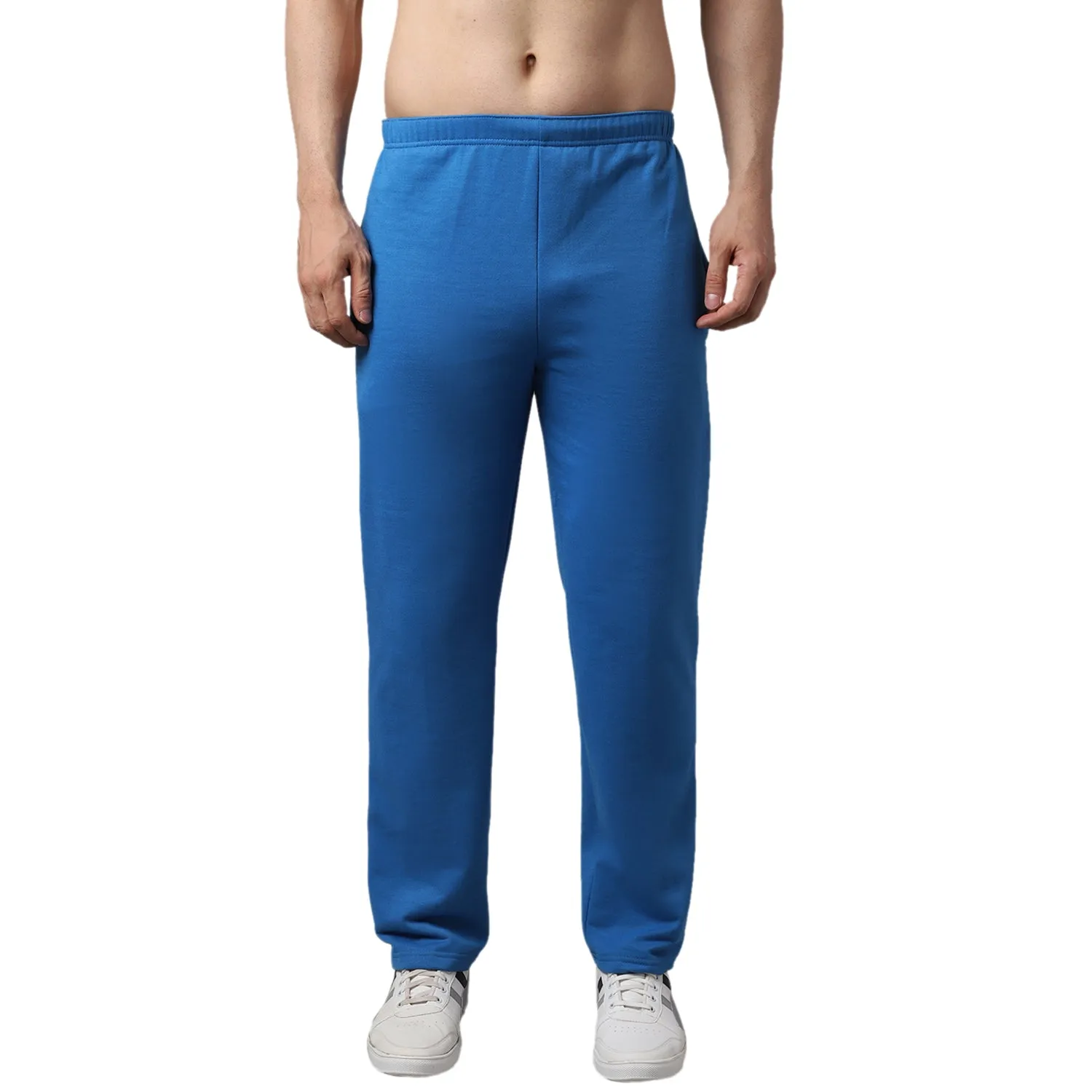 Vimal Jonney Fleece Regular-Fit Blue Cotton Trackpant for Men