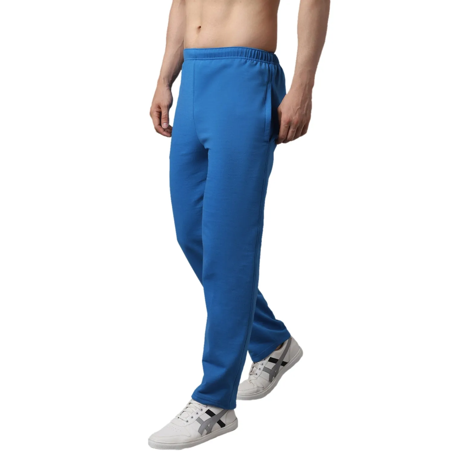 Vimal Jonney Fleece Regular-Fit Blue Cotton Trackpant for Men