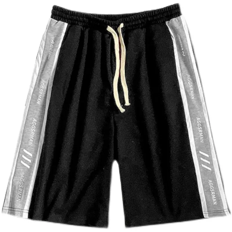 Wiaofellas  -  Men Boy Fitness Sports Beach Shorts Knee Length Letters Basketball Hip Hop Loose Fit Shorts Summer Thin Casual Hong Kong Shorts