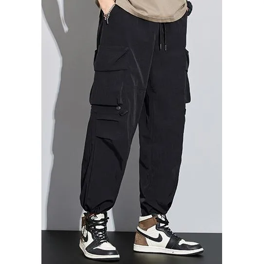 Wide Leg Elasticity Straight Leg Trendy Pocket Waterproof Versatile Cargo Pants