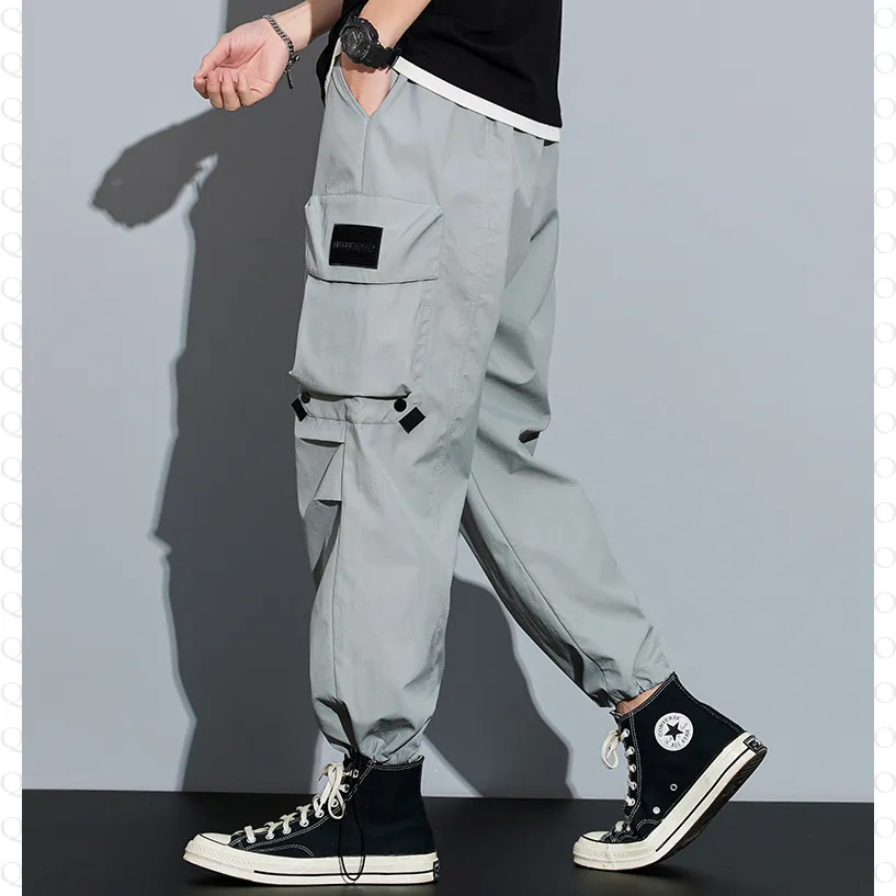 Wide Leg Elasticity Straight Leg Trendy Pocket Waterproof Versatile Cargo Pants