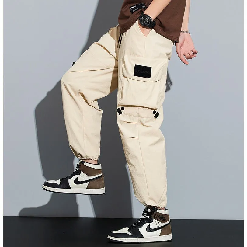 Wide Leg Elasticity Straight Leg Trendy Pocket Waterproof Versatile Cargo Pants