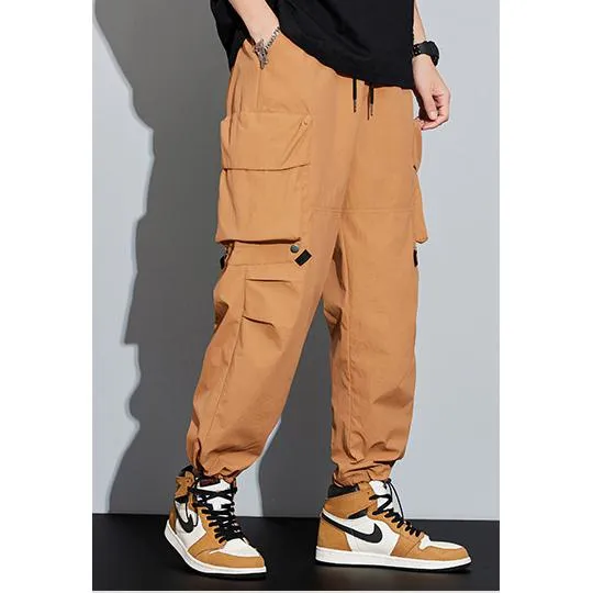 Wide Leg Elasticity Straight Leg Trendy Pocket Waterproof Versatile Cargo Pants