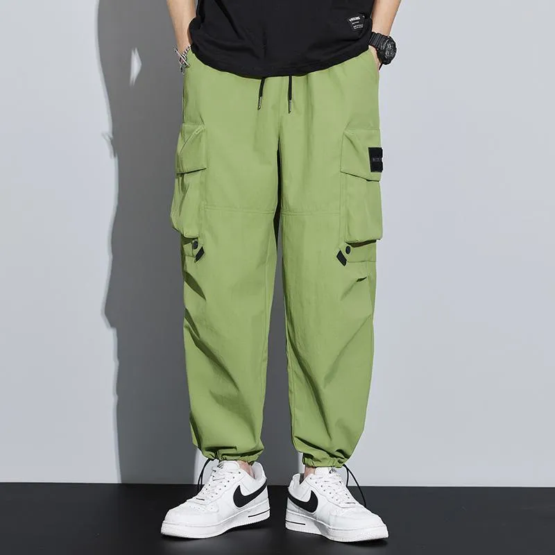 Wide Leg Elasticity Straight Leg Trendy Pocket Waterproof Versatile Cargo Pants