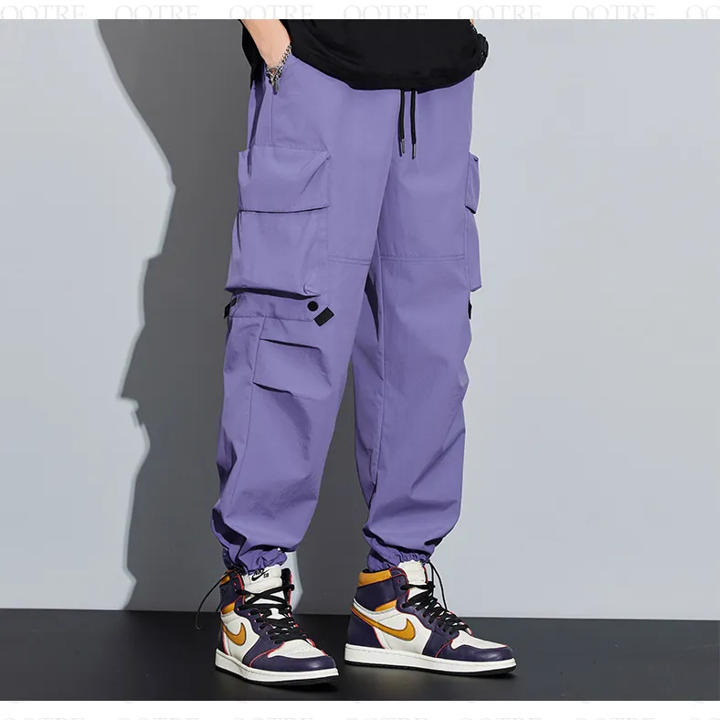 Wide Leg Elasticity Straight Leg Trendy Pocket Waterproof Versatile Cargo Pants