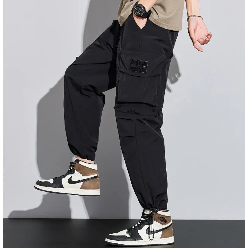 Wide Leg Elasticity Straight Leg Trendy Pocket Waterproof Versatile Cargo Pants