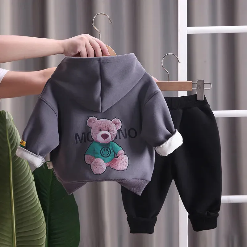 Winter Baby Girls Clothing Set Children Boys Thick Warm Hoodies Pants 2Pcs/Set Toddler Casual Costume Kids Tracksuits