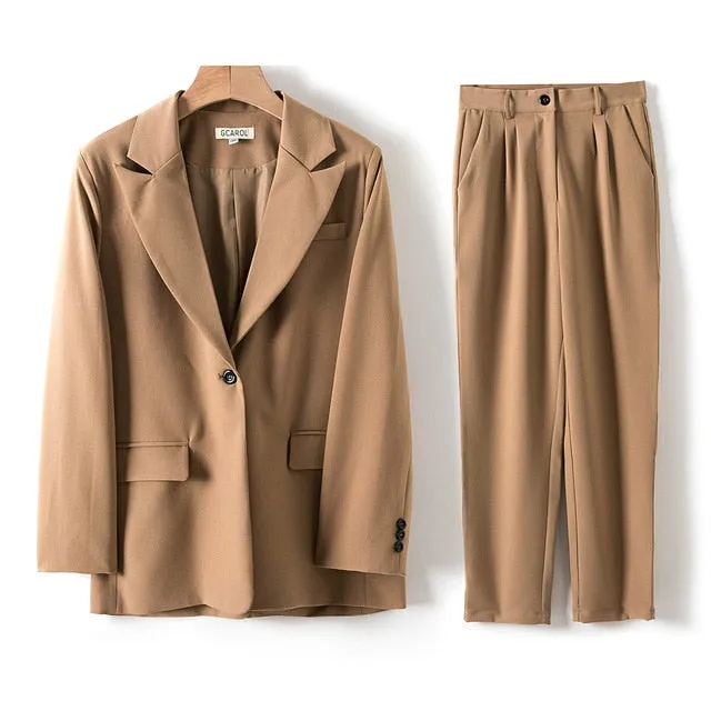 Women Blazer And Guard Pants Sets Two Pieces Women Formal Suit