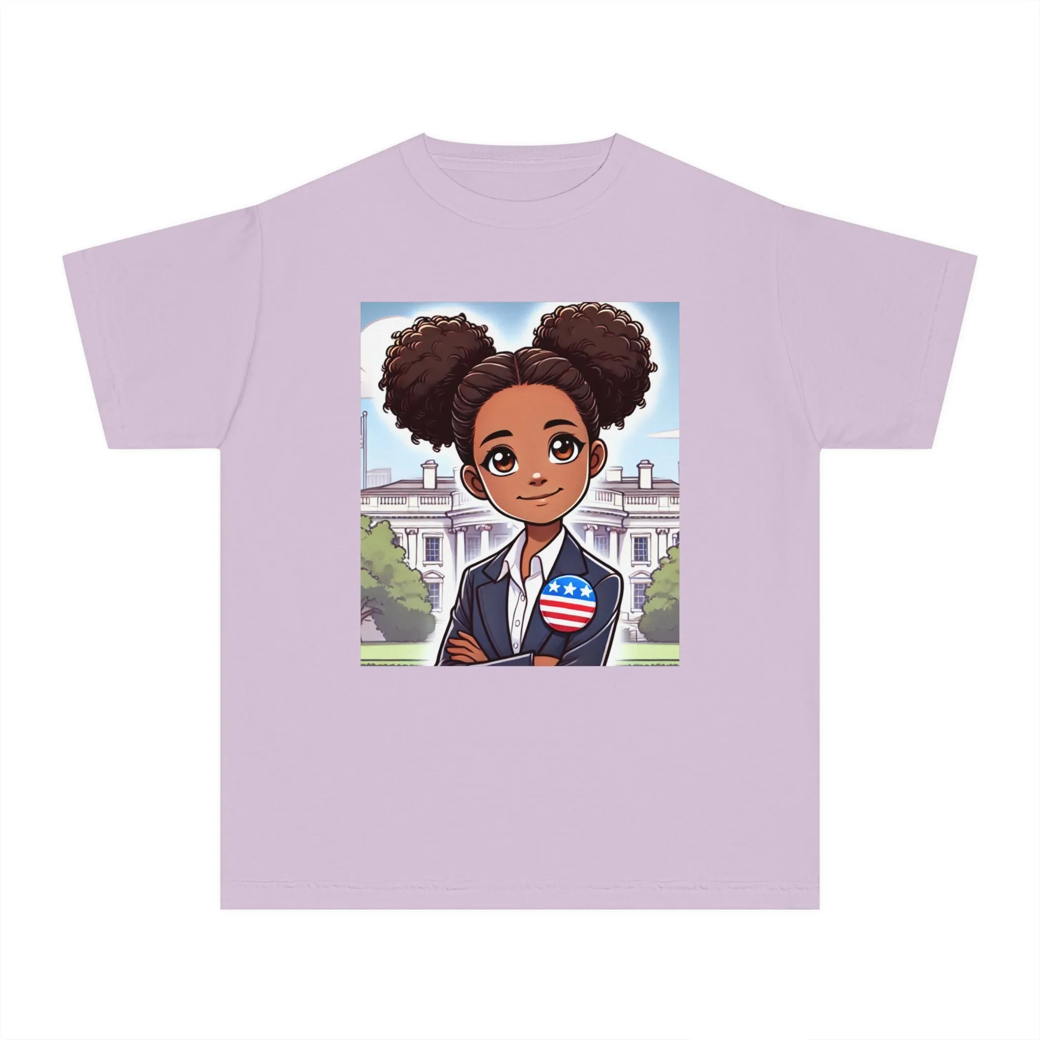 Youth - Future President Midweight Tee (African American / Black Girl)