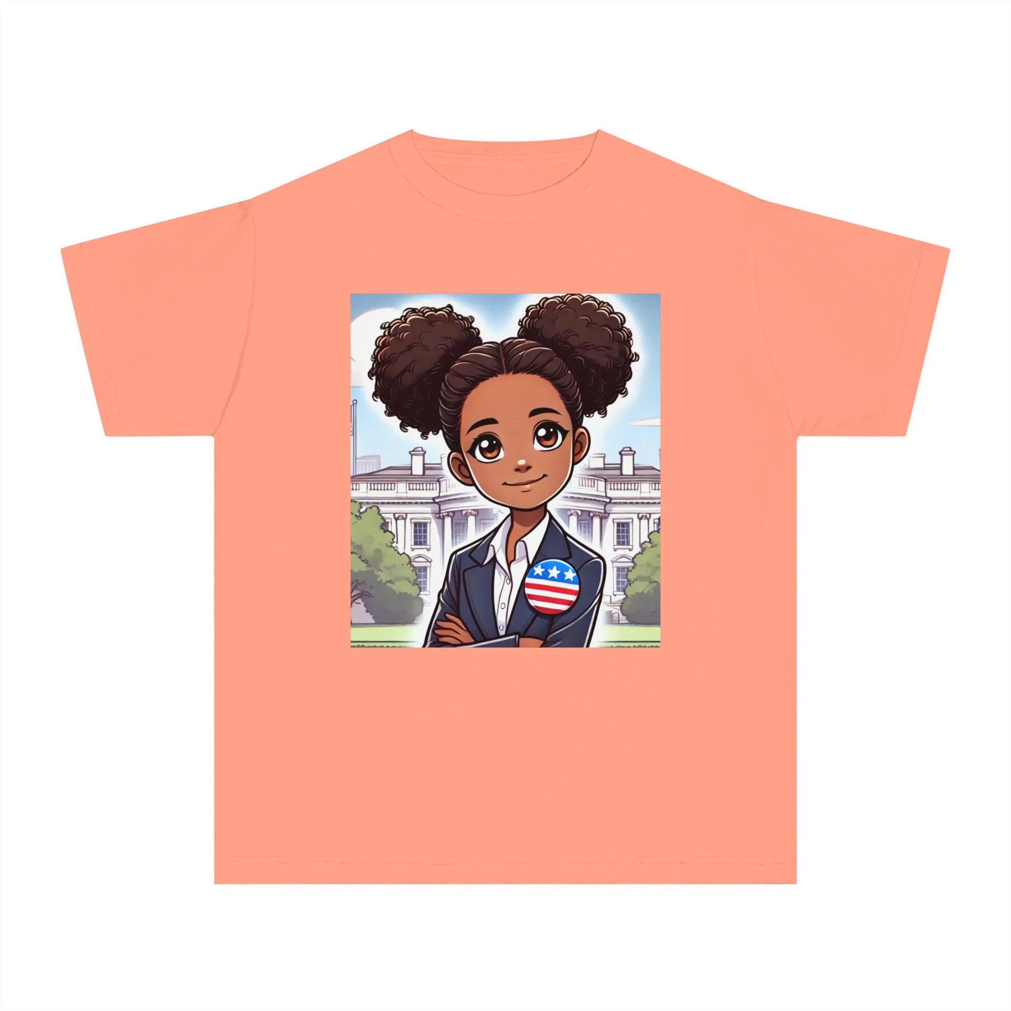 Youth - Future President Midweight Tee (African American / Black Girl)