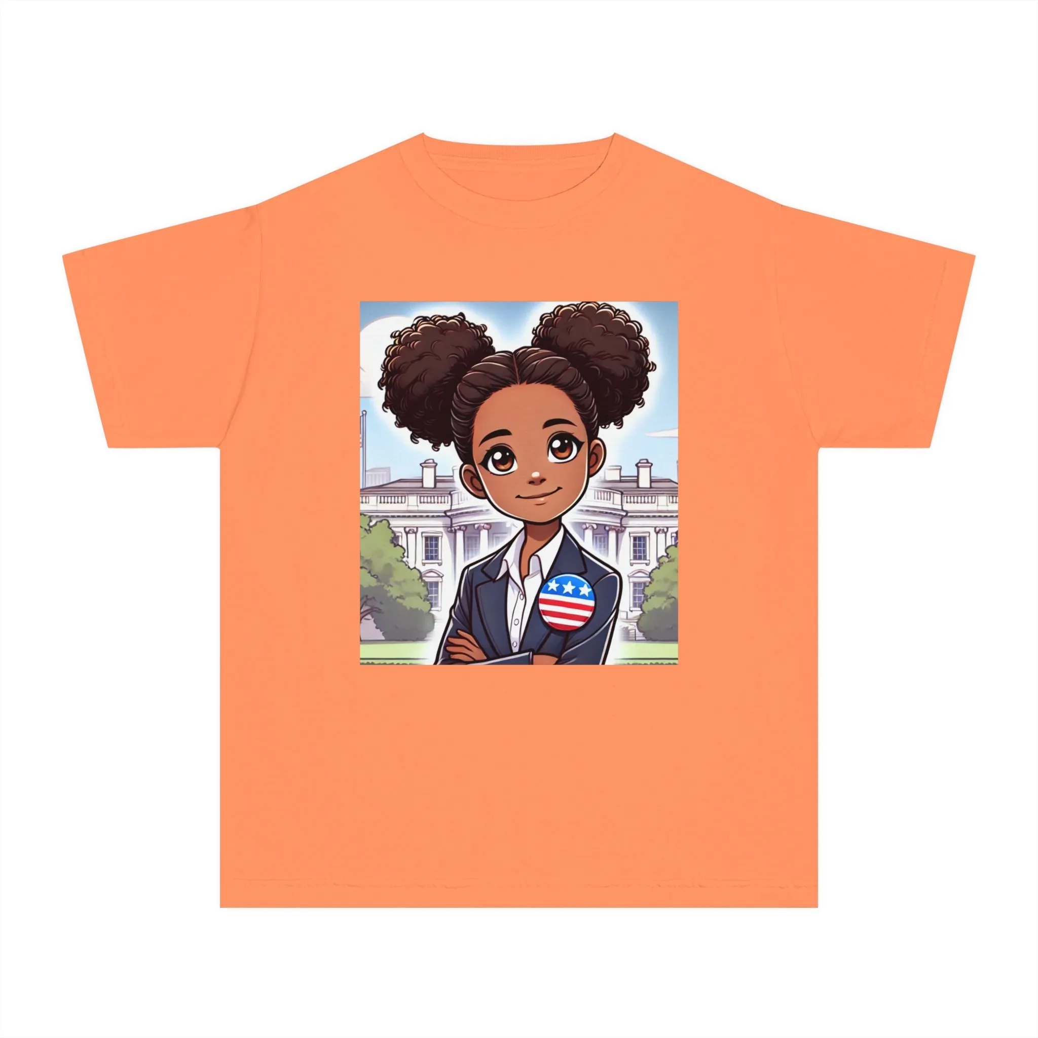 Youth - Future President Midweight Tee (African American / Black Girl)