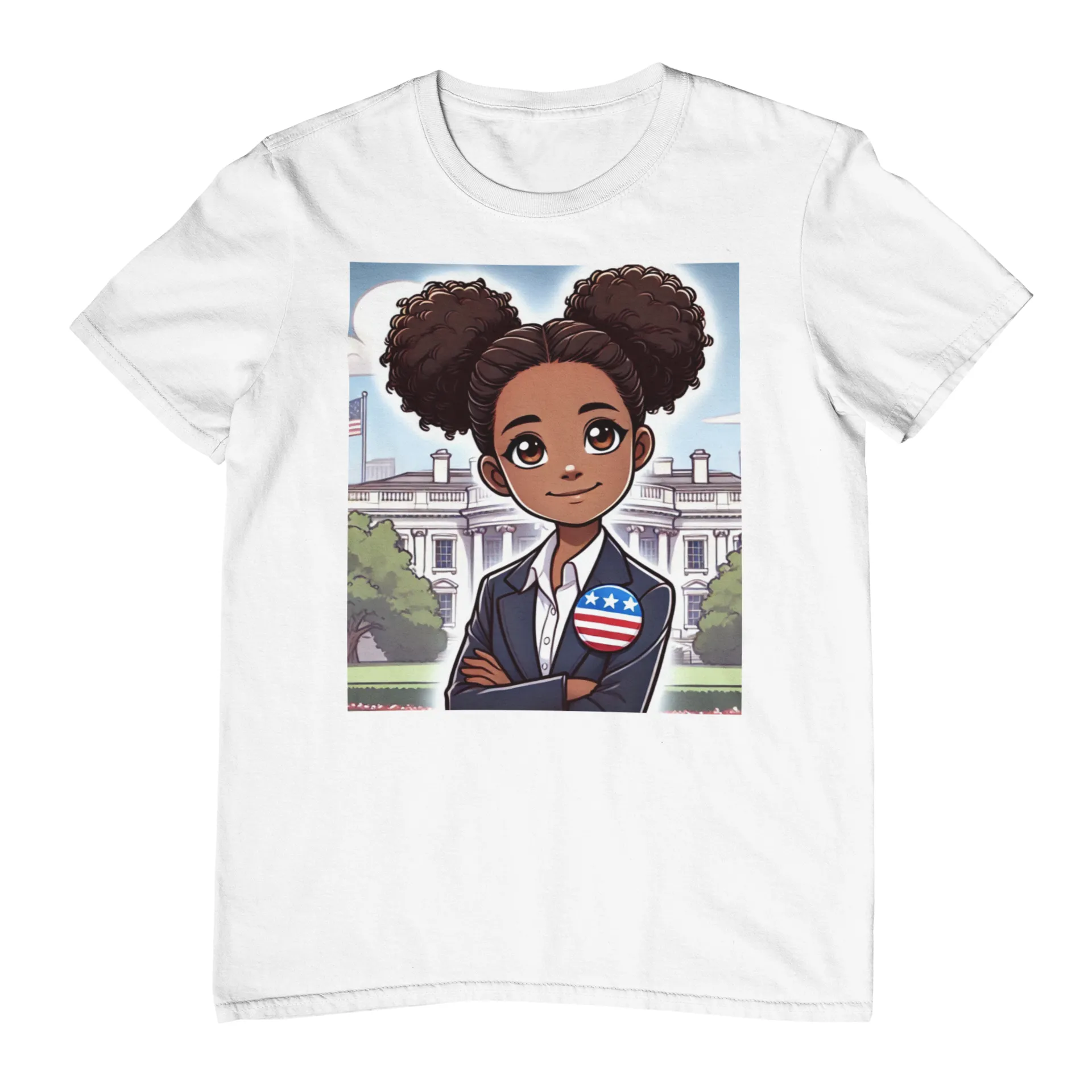 Youth - Future President Midweight Tee (African American / Black Girl)