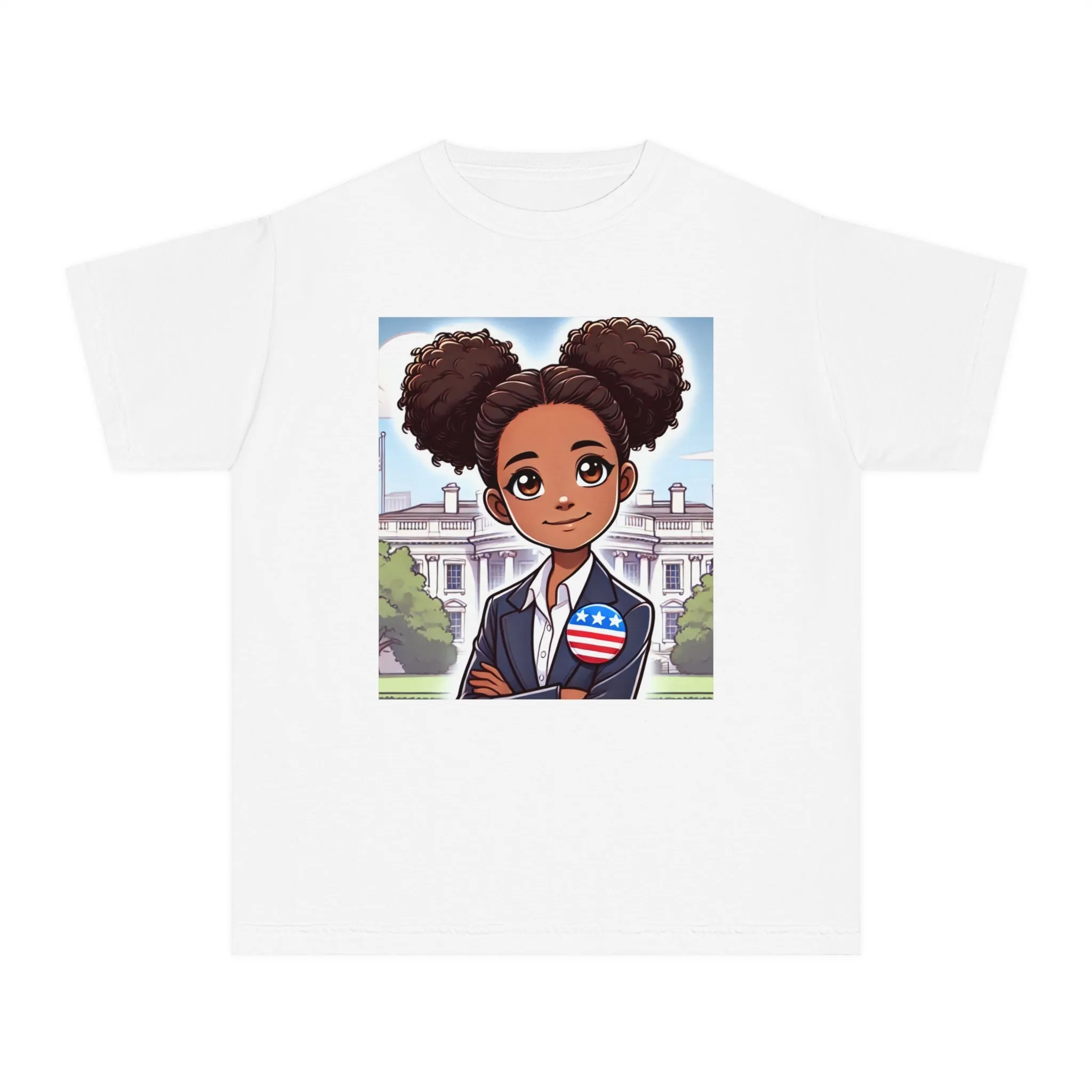 Youth - Future President Midweight Tee (African American / Black Girl)