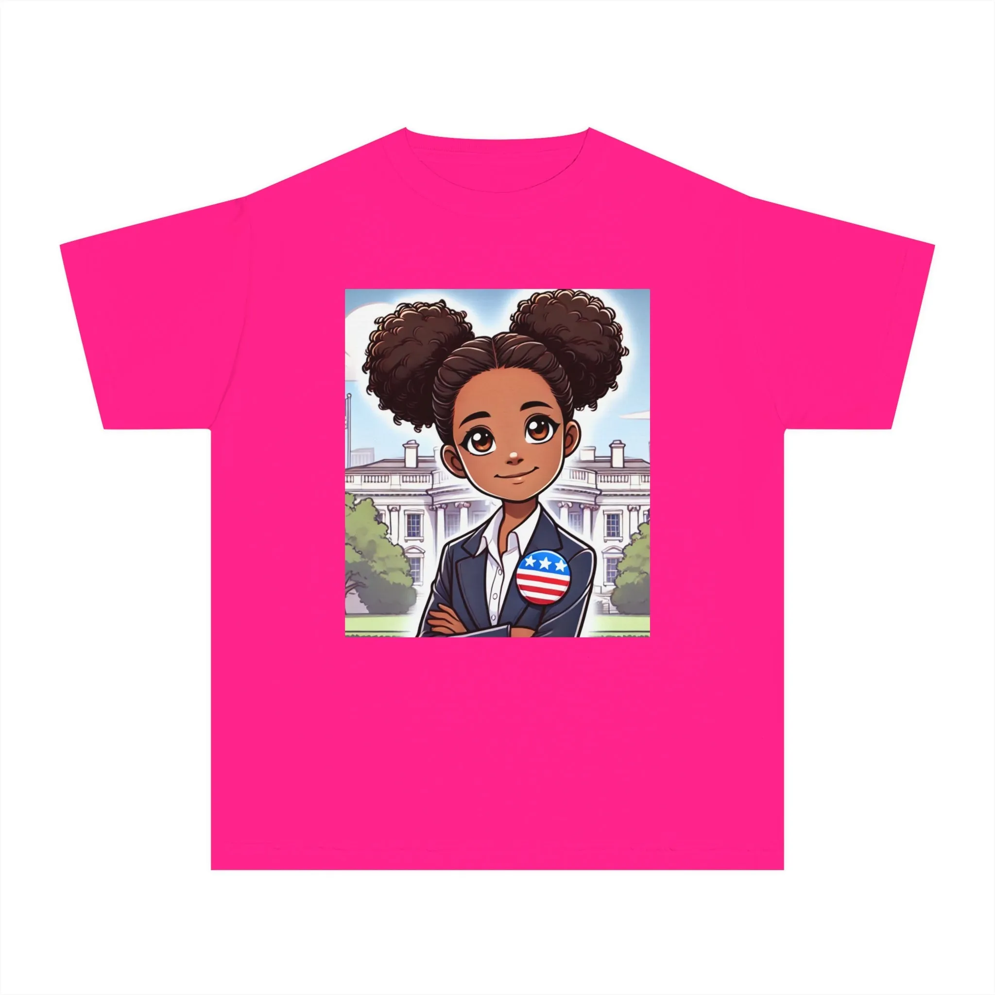 Youth - Future President Midweight Tee (African American / Black Girl)