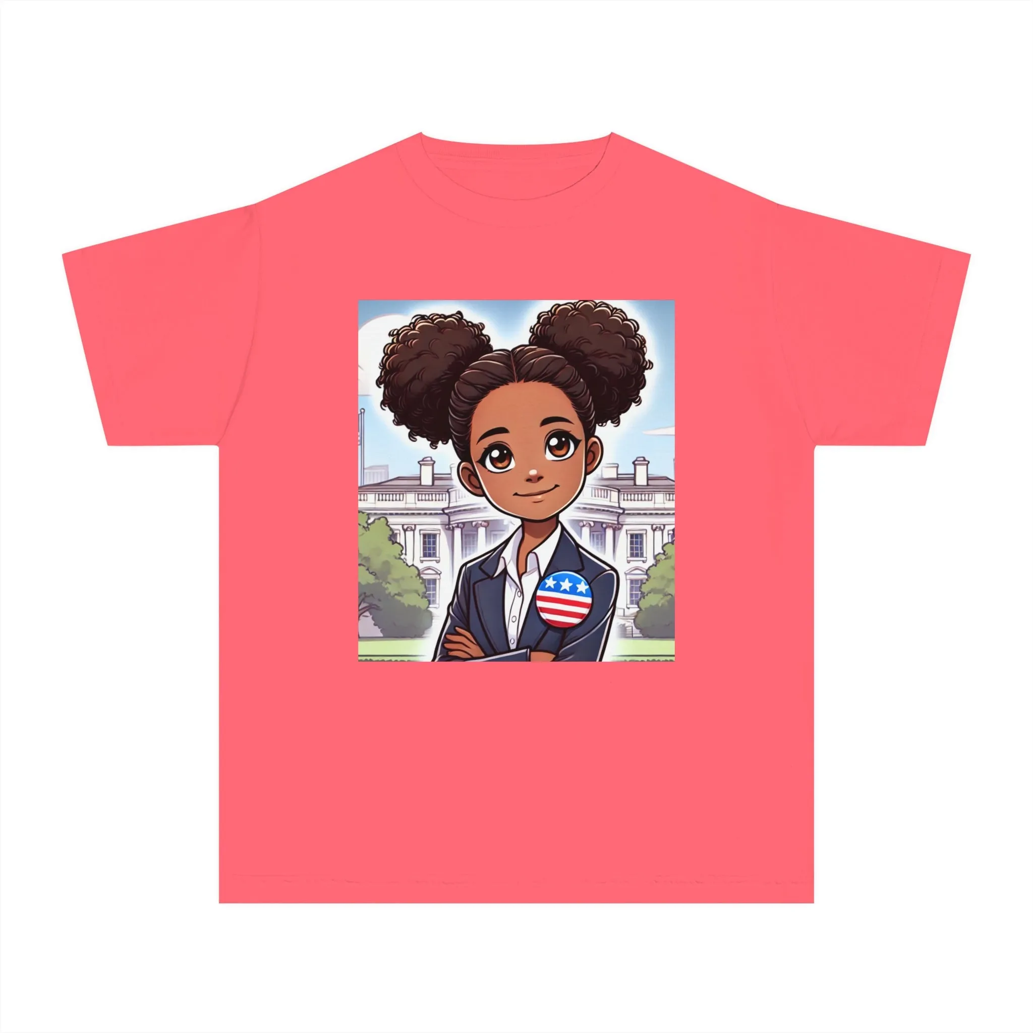 Youth - Future President Midweight Tee (African American / Black Girl)