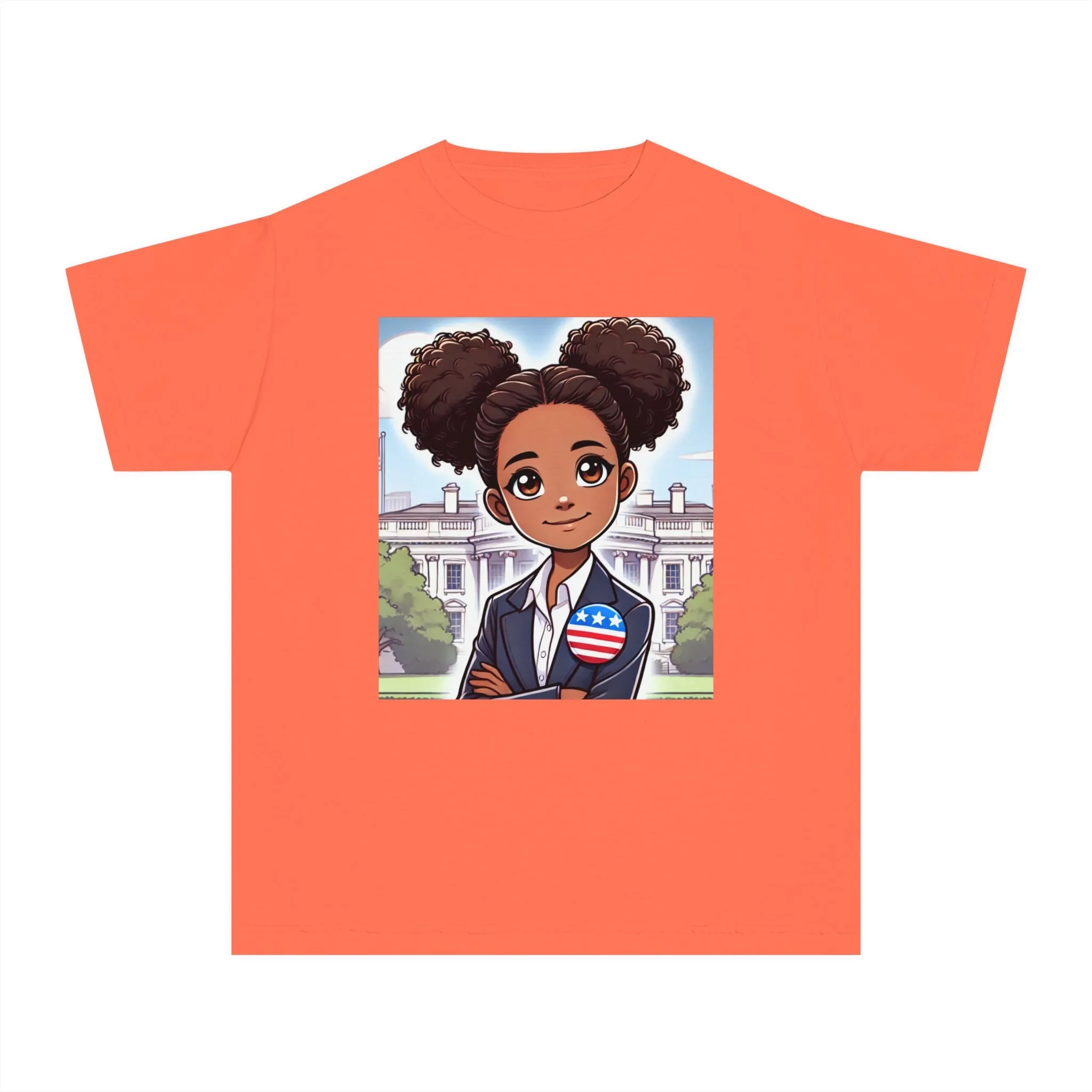 Youth - Future President Midweight Tee (African American / Black Girl)