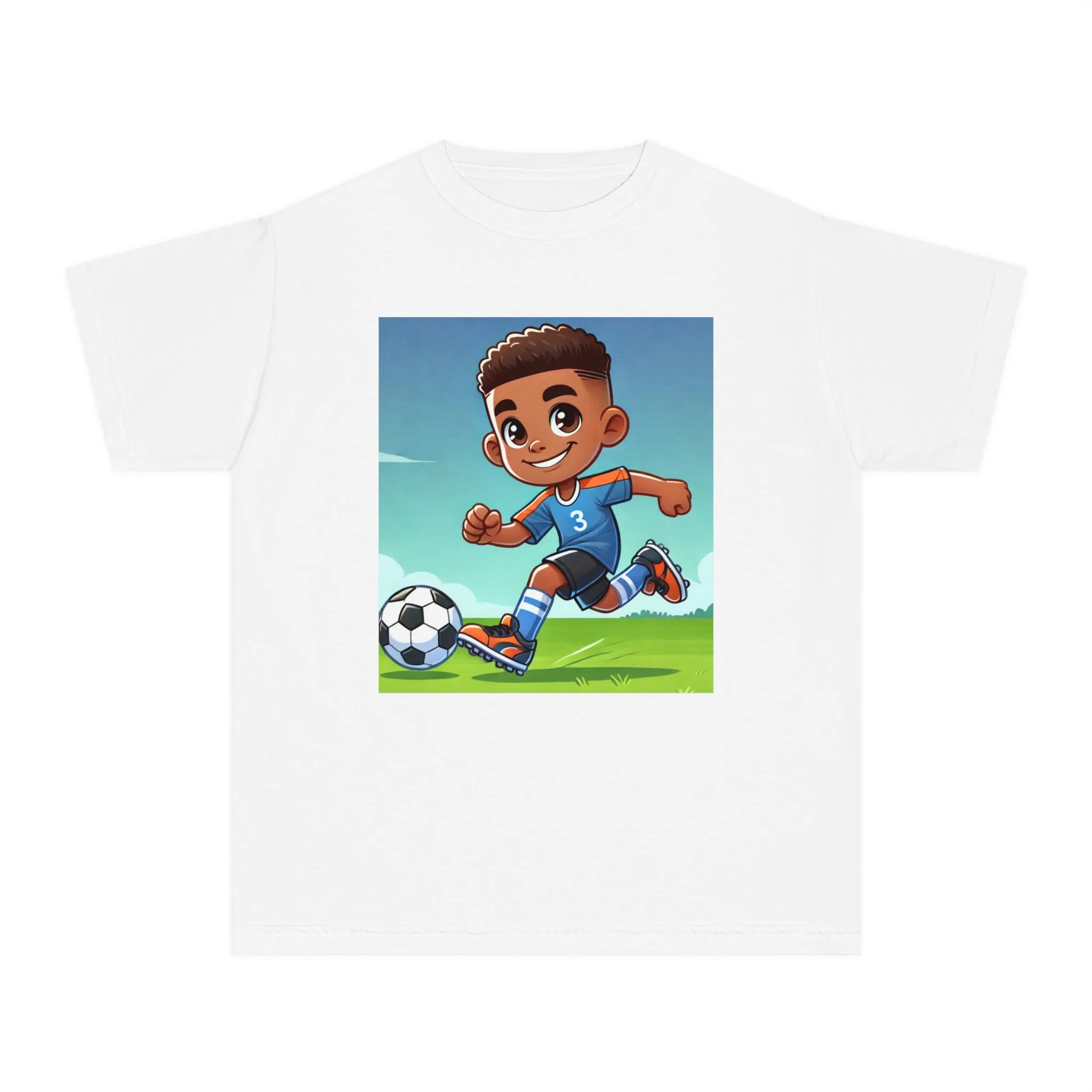 Youth - Soccer Pro Midweight Tee (African American / Black Boy)