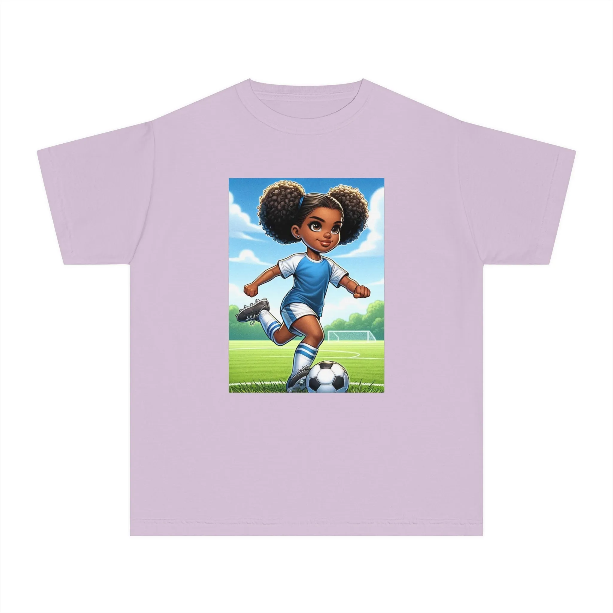 Youth - Soccer Sensation Midweight T-Shirt (African American / Black Girl)